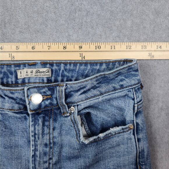 Denim Co Womens Size 4 Light Wash High Waist Jeans Frayed Hem 24" Waist FLAW - Picture 12 of 16
